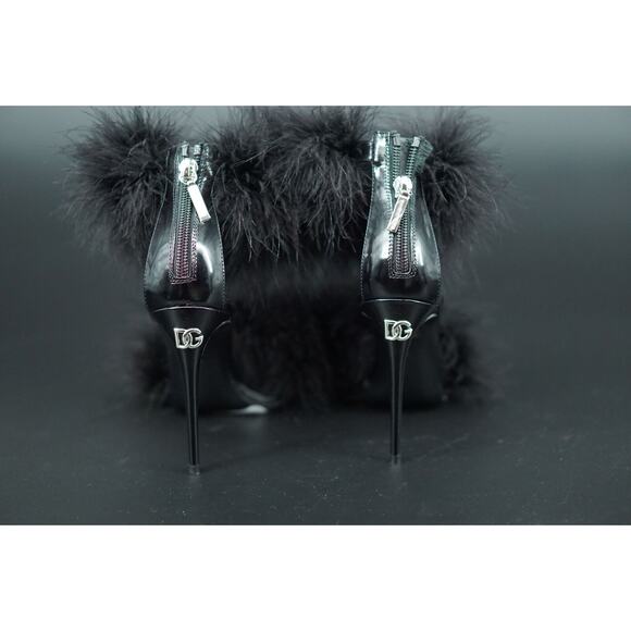 Dolce & Gabbana Feather Strap Sandal SZ 36.5 $1175 Black In store full price - Picture 3 of 10